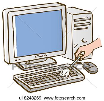 Arquivos de Ilustrações - pessoa,   limpeza, 
  cima,   computador, 
  teclado,   fim, 
  cima. fotosearch 
- busca de ilustrações 
clipeart e desenhos