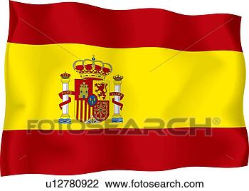Clip Art - espanhol,  bandeira. 
fotosearch - busca 
de ilustrações 
clipeart e desenhos
