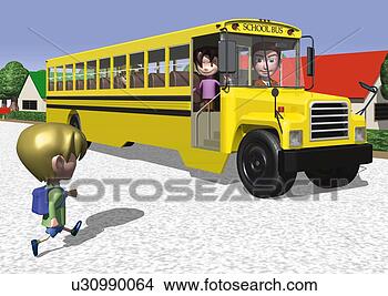 Arquivos de Ilustração - schoolbus,   colheita, 
  cima,   estudante, 
  lado,   vista, 
  parte. fotosearch 
- busca de ilustrações 
clipeart e desenhos