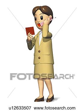 Picture - businesswoman 
smiling and talking 
on a mobile phone, 
 illustration. 
fotosearch - search 
stock photos, 
pictures, images, 
and photo clipart