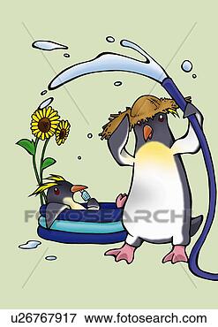 Arquivos de Ilustração - pingüins,   tocando, 
  água,   um, 
  segurando,  
 mangueira. fotosearch 
- busca de ilustrações 
clipeart e desenhos