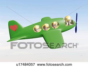 Arquivos de Ilustração - anjos,   avião, 
  cg,   3d,   
ilustração,   
alto,   ângulo, 
  vista. fotosearch 
- busca de ilustrações 
clipeart e desenhos
