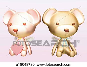 Stock Illustration - two teddy bears, 
cg, 3d, illustration, 
close up. fotosearch 
- search clipart, 
illustration, 
drawings and vector 
eps graphics images