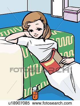 Arquivos de Ilustração - mulher,   inclinar-se, 
  cama,   segurando, 
  livro,   quarto. 
fotosearch - busca 
de ilustrações 
clipeart e desenhos