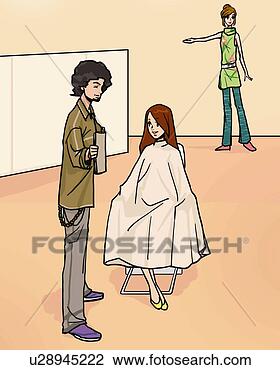 Clip Art - woman looking 
at the mirror 
man holding in 
salon,  front 
view,  side. fotosearch 
- search clipart, 
illustration, 
drawings and vector 
eps graphics images