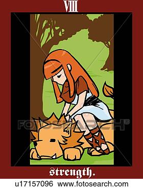 Stock Illustration - strength, tarot 
card, side view. 
fotosearch - search 
clipart, illustration, 
drawings and vector 
eps graphics images
