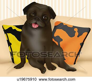 Stock Illustration - pug sitting on 
sofa, front view. 
fotosearch - search 
clipart, illustration, 
drawings and vector 
eps graphics images