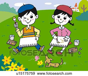 Stock Illustration - children drawing 
pictures,  painting, 
 illustration, 
 illustrative. 
fotosearch - search 
clipart, illustration, 
drawings and vector 
eps graphics images