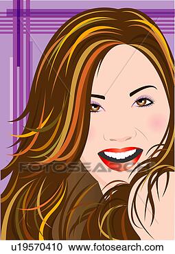 Stock Illustration - close-up of a 
happy woman. fotosearch 
- search clipart, 
illustration, 
drawings and vector 
eps graphics images