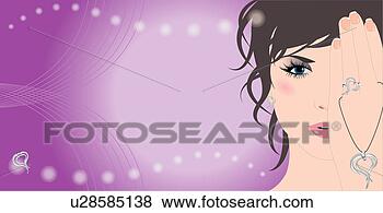 Stock Illustration - view of a woman 
showing jewelries. 
fotosearch - search 
clipart, illustration, 
drawings and vector 
eps graphics images