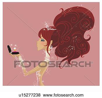 Stock Illustration - woman adorned 
with jewelry holding 
ring in open jewelry 
box. fotosearch 
- search clipart, 
illustration, 
drawings and vector 
eps graphics images