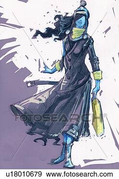 Stock Illustration - woman with shopping 
bag in a winter 
coat. fotosearch 
- search clipart, 
illustration, 
drawings and vector 
eps graphics images