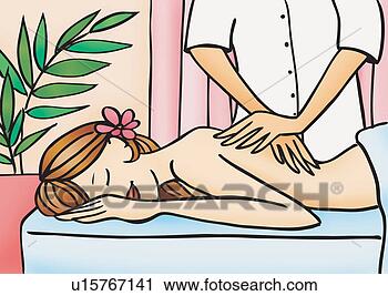 Clipart - woman receiving 
a massage. fotosearch 
- search clipart, 
illustration, 
drawings and vector 
eps graphics images