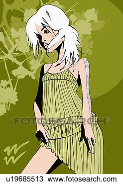 aquarius woman. fotosearch
