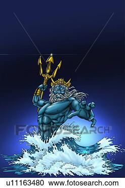 Stock Illustration - poseidon in the 
sea. fotosearch 
- search clipart, 
illustration, 
drawings and vector 
eps graphics images