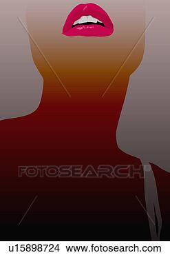 Stock Illustration - closeup of woman's 
lower face and 
neck. fotosearch 
- search clipart, 
illustration, 
drawings and vector 
eps graphics images