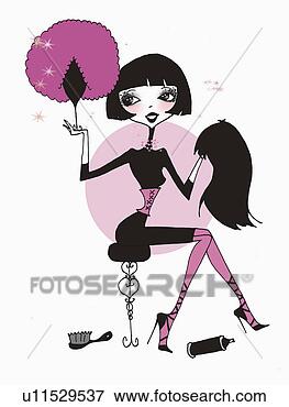 Stock Illustration - woman with a choice 
of wigs. fotosearch 
- search clipart, 
illustration, 
drawings and vector 
eps graphics images