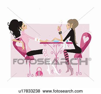 Stock Illustration - woman getting 
nails done in 
nail salon. fotosearch 
- search clipart, 
illustration, 
drawings and vector 
eps graphics images