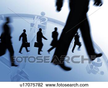 Clip Art - digital composite 
of businessmen 
walking on timepiece. 
fotosearch - search 
clipart, illustration, 
drawings and vector 
eps graphics images
