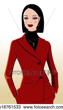 Dessin - raie, femme, rouge, 
debout, complet, 
porter, femme, 
ordinateur. fotosearch 
- recherchez des 
cliparts, des 
illustrations, 
des dessins et 
des images vectoris�es 
au format eps