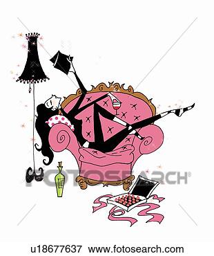 Banque d'Illustrations - femme, lecture, 
livre, verre, 
vin, maison. fotosearch 
- recherchez des 
cliparts, des 
illustrations, 
des dessins et 
des images vectoris�es 
au format eps