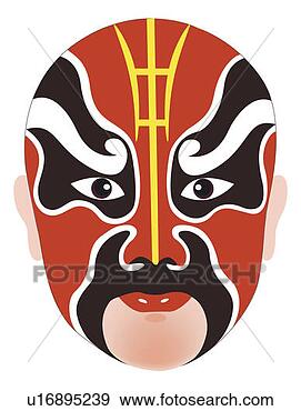 Stock Illustration of Traditional Chinese Opera Mask for Li Jing ...