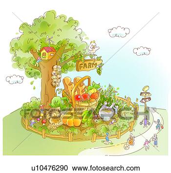 Stock Illustration - children playing 
in a garden. fotosearch 
- search clipart, 
illustration posters, 
drawings and vector 
eps graphics images