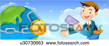 Drawing - lock, salesman, 
creditcard, earth, 
suit, businessman. 
fotosearch - search 
clipart, illustration, 
drawings and vector 
eps graphics images