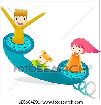 Stock Illustration - telephone, mother, 
hanging, raised 
arms, daughter, 
father. fotosearch 
- search clipart, 
illustration, 
drawings and vector 
eps graphics images