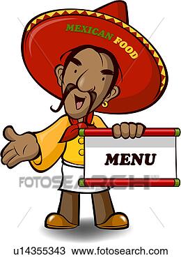 Dessin - mexicain, menu, moustache, restaurant, affaires, nourriture. fotosearch - recherchez des cliparts, des illustrations, des dessins et des images vectorisées au format eps