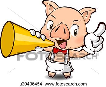 Stock Illustration - restaurant, character,  business, animal,  food, livestock,  pig. fotosearch  - search clipart,  illustration,  drawings and vector  eps graphics images