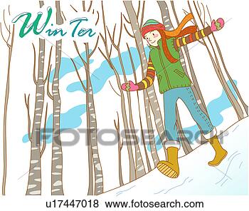 Stock Illustration - tree, winter, 
hill, snow, outdoors, 
hat, season. fotosearch 
- search clipart, 
illustration, 
drawings and vector 
eps graphics images