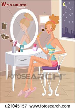 Stock Illustration - indoors, room, 
seasons, winter, 
lifestyle, everyday 
scenes, woman. 
fotosearch - search 
clipart, illustration, 
drawings and vector 
eps graphics images