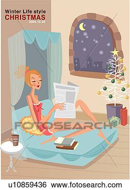 Stock Illustration - night, room, newapaper, 
winter, lifestyle, 
tree, woman. fotosearch 
- search clipart, 
illustration, 
drawings and vector 
eps graphics images