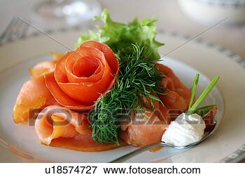 Picture - artfully arranged 
smoked salmon 
dish. fotosearch 
- search stock 
photos, pictures, 
images, and photo 
clipart