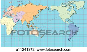 World Map Line Art