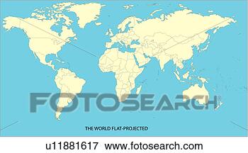World Map Line