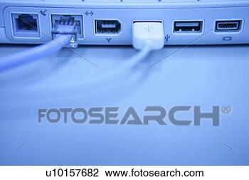 Banco de Imagem - usb,  cabo,  computador, 
 tecnologia,  
foco,  ainda, 
 vida. fotosearch 
- busca de fotos, 
imagens e clipart