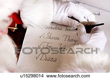 Banco de Imagem - santa,  lista. 
fotosearch - busca 
de fotos, imagens 
e clipart
