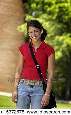 Stock Image - student standing 
with bookbag. 
fotosearch - search 
stock photos, 
pictures, images, 
and photo clipart