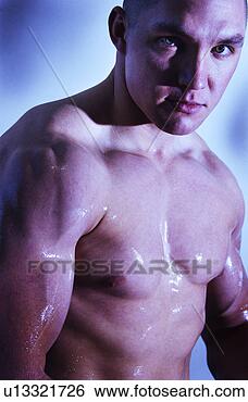 Banco de Imagem - muscular,  homem. 
fotosearch - busca 
de fotos, imagens 
e clipart