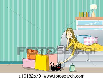 Arquivos de Ilustrações - longo,  cabelo, 
 direito,  cabelo, 
 loura,  cabelo, 
 olhar,  câmera. 
fotosearch - busca 
de ilustrações 
clipeart e desenhos