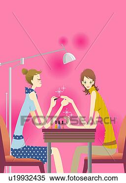 Stock Illustration - young woman getting 
manicure in salon. 
fotosearch - search 
clipart, illustration, 
drawings and vector 
eps graphics images