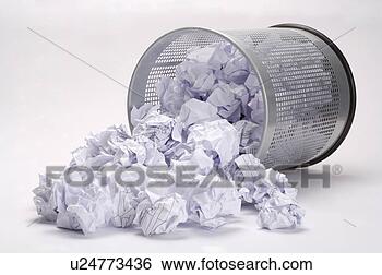 Banco de Imagem - wastebasket,  
enchido,  amarrotado, 
 papel. fotosearch 
- busca de fotos, 
imagens e clipart