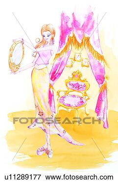 Arquivos de Ilustração - cabra,  mulher, 
 peixe,  senhoras, 
 mito,  pessoas, 
 senhora. fotosearch 
- busca de ilustrações 
clipeart e desenhos