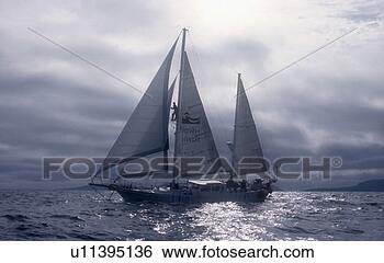 Stock Photo - research yacht, 
 silurian,  under 
full sail with 
observer in crow's. 
fotosearch - search 
stock photos, 
pictures, images, 
and photo clipart