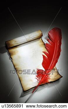 Stock Photography - vintage parchment 
with burnt edges 
and a red quill 
conceptual. fotosearch 
- search stock 
photos, pictures, 
images, and photo 
clipart