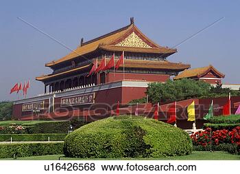 Stock Photo - the gate of heavenly 
peace (tiananmen). 
fotosearch - search 
stock photos, 
pictures, wall 
murals, images, 
and photo clipart