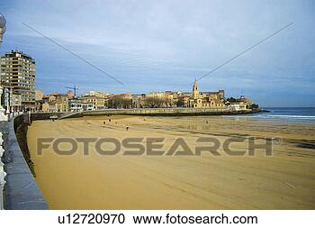 Stock Photography - spain, asturias, 
gijon, city, town, 
beach, sand. fotosearch 
- search stock 
photos, pictures, 
images, and photo 
clipart