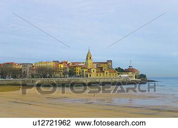 Stock Photo - spain, asturias, 
gijon, city, town, 
beach, sand. fotosearch 
- search stock 
photos, pictures, 
images, and photo 
clipart